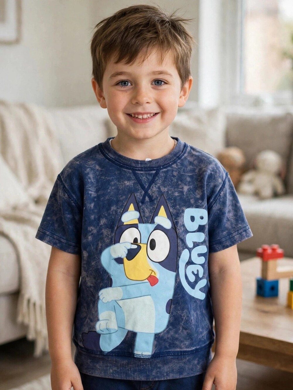 Bluey Graphic Kids Navy Pullover Sweatshirt - Picture 1 of 3